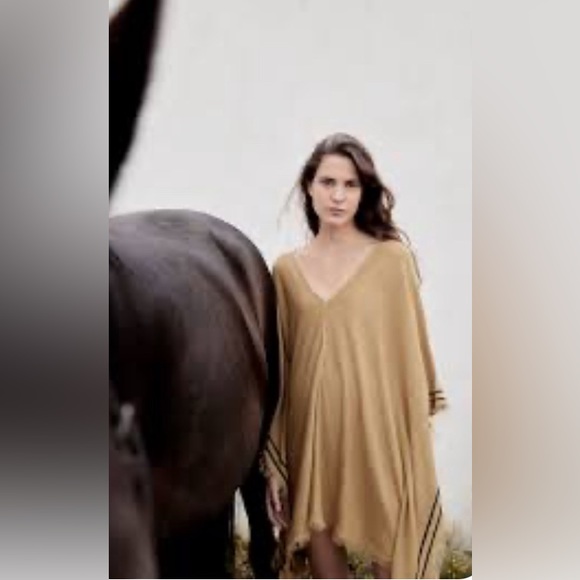 ZARA linen poncho/kaftan dress size extra small/small - Picture 5 of 12